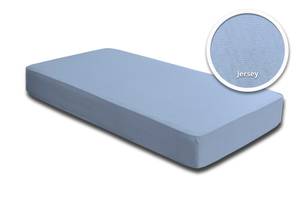 Spannbettlaken Jersey hellblau 90x200 cm Blau - Textil - 90 x 25 x 200 cm