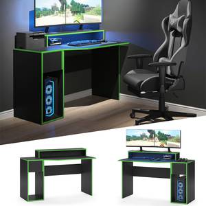 Bureau ordinateur Kron noir/vert set 2 Noir - Vert