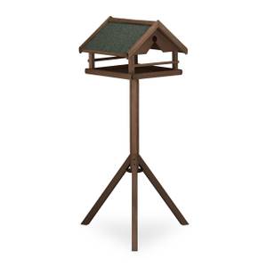 Mangeoire oiseaux extérieur avec support Marron - Vert - Bois manufacturé - Matière plastique - 62 x 120 x 55 cm