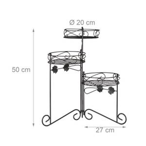 Porte plantes support pot de fleurs Noir - Métal - 25 x 50 x 50 cm