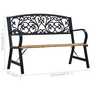 Banc de jardin 47940 Noir - Bois manufacturé - Métal - 120 x 87 x 120 cm