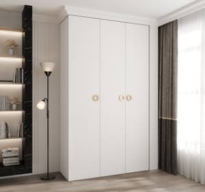 Drehtürenschrank Como 1 Gold - Weiß - 140 x 40 cm