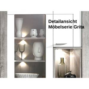 Vitrine Grita 1 LED Weiß - Holzwerkstoff - 100 x 200 x 42 cm