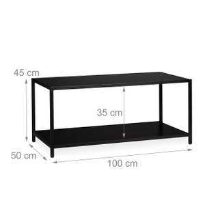 Glas Couchtisch in Schwarz Schwarz - Holzwerkstoff - Glas - Metall - 100 x 45 x 50 cm