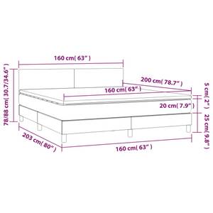 Boxspringbett 3017290-4 Hellgrau - Breite: 160 cm