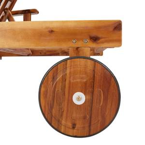 Chaise longue avec table Marron - Bois massif - Bois/Imitation - 68 x 85 x 200 cm