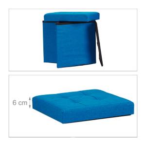 Tabouret pliant rangement lin Bleu