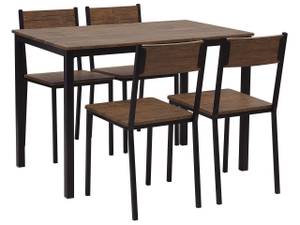 Esstischset HAMRY 5-tlg Schwarz - Braun - Holzwerkstoff - 110 x 75 x 70 cm