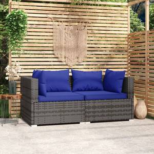 Salon de jardin (lot de 2) 3013629-10 Bleu - Bleu foncé - Gris