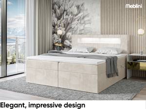 Boxspringbett Aspin Creme - Breite: 180 cm - H3