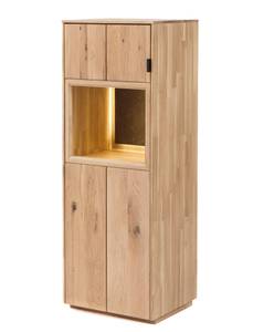 Vitrine Porto 1-2 Braun - Massivholz - Holzart/Dekor - 50 x 50 x 42 cm