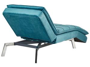 Chaiselongue LOIRET Blau - Petrol - Silber