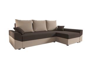 Ecksofa DENVI Beige - Braun - Ecke davorstehend rechts