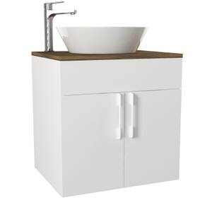 Waschbeckenunterschrank Hängend Farah Weiß - Holzwerkstoff - 60 x 62 x 49 cm