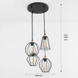 Lustre suspension GALAXY Noir - Cuivre - 46 x 95 x 46 cm - Nb d'ampoules : 4