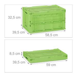 1 x Transportbox 60 L mit Deckel grün Grün - Kunststoff - 59 x 33 x 40 cm
