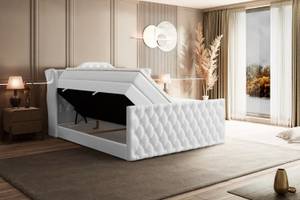 Boxspringbett VILA-Z KING Hochglanz Weiß - Breite: 180 cm