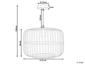 Lampe suspension MACHEKE Noir - Bambou - 32 x 24 x 32 cm