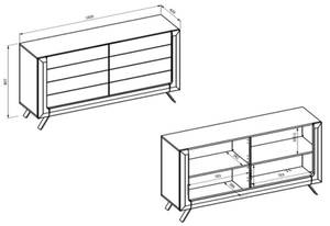 Kommode KLEVE Schwarz - Holzwerkstoff - 161 x 81 x 44 cm