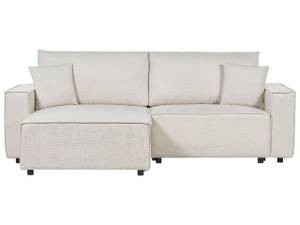 Ecksofa KARILA Beige - Creme - Armlehne davorstehend links - Ecke davorstehend rechts - Schlaffunktion davorstehend rechts