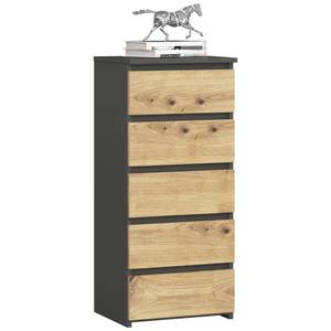 Commode CL5 Graphite - Imitation chêne clair