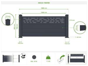 Clôture muret ajourée ADULA Nombre de pièces dans le lot : 1