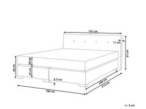 Lit à ressort CONSUL Beige - Crème - Argenté - Largeur : 191 cm