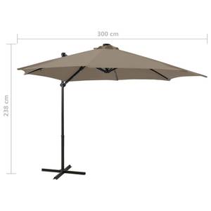 Parasol en porte-à-faux Gris - Textile - 300 x 238 x 300 cm