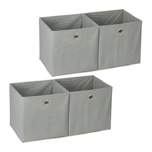 Lot de 4 boîtes de rangement gris Gris