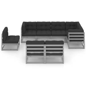 Garten-Lounge-Set (9-teilig) 3009798-2 Anthrazit - Grau