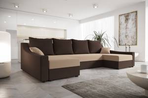 Ecksofa ONTARI-U Beige - Braun