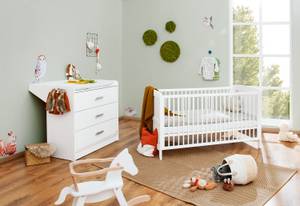 Chambre bébé Viktoria, l 2 éléments - Blanc - Stratifié