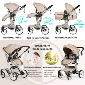 Kinderwagen NO32276EMDE Beige - Kunststoff - 103 x 113 x 62 cm