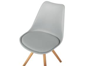 Chaise de salle à manger DAKOTA Gris - Gris lumineux - Chêne clair - 47 x 84 x 43 cm - Lot de 2 - Matière plastique - Vernis mat - Non revêtu