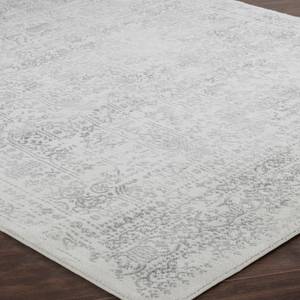 Tapis OTTAWA Gris - Blanc - Matière plastique - Textile - 80 x 1 x 220 cm