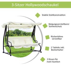 Hollywoodschaukel 3-Sitzer 84A-051CW Cremeweiß