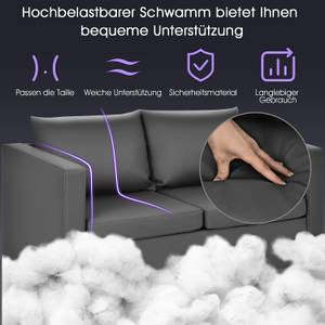 2 Sitzer Sofa Grau - Holzwerkstoff - 60 x 63 x 120 cm