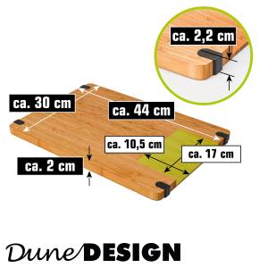 Anti-Rutsch Schneidebrett Fusion Cut Braun - Bambus - 30 x 2 x 44 cm