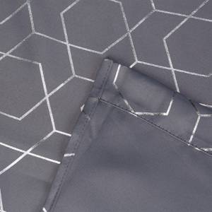 Vorhänge 2er Set mit Muster Grau - Silber - Metall - Textil - 135 x 175 x 1 cm