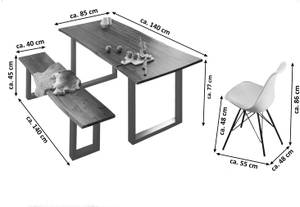 Tischgruppe IDA 140 x 85 cm