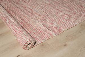 Handgefertigter Teppich Red Blossom Rot - Echtleder - Textil - 160 x 230 x 1 cm