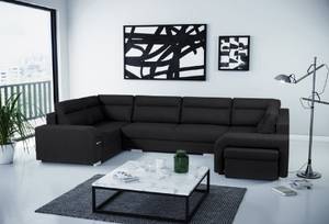 Ecksofa Eckcouch Fergus U Form Couch Schwarz - Ecke davorstehend rechts