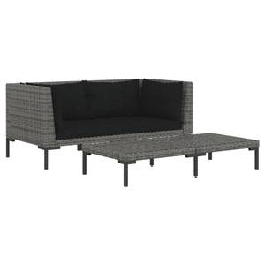 Salon de jardin 318606 (lot de 3) Gris - Métal - Polyrotin - 70 x 61 x 70 cm