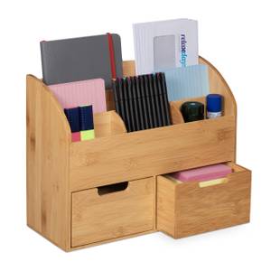 Schreibtisch Organizer mit Schubladen Braun - Bambus - 33 x 26 x 14 cm