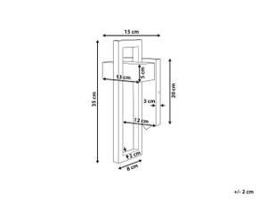 Lampe murale LED pour l'extérieur KELTY Noir - Métal - 15 x 35 x 12 cm