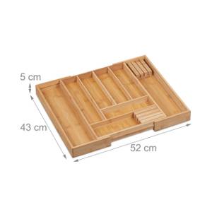 Range-couverts extensible en bambou Marron - Bambou - Bois manufacturé - 52 x 5 x 43 cm