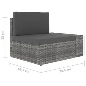 Gartensofa Grau - Metall - Textil - 66 x 52 x 59 cm