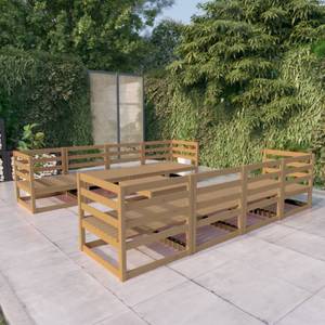 Garten-Lounge-Set (9-teilig) 3009890-1 Braun - Massivholz - Holzart/Dekor - 70 x 30 x 70 cm