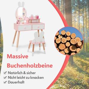 Kinder Schminktisch Set Weiß - Holzwerkstoff - 37 x 110 x 78 cm