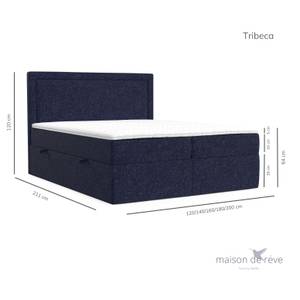 Boxspringbett Tribeca Blau - Breite: 200 cm